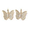 Brass Micro Pave Clear Cubic Zirconia Pendants KK-Q031-46G-04-1