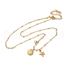 Shell Shape & Starfish 304 Stainless Steel Rhinestone Pendant Necklaces for Women NJEW-M107-02G-2