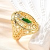 Adjustable Brass Cuff Rings for Women RJEW-F181-03G-4