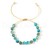 Heart Natural & Dyed Imperial Jasper Braided Bead Bracelets for Men Women QP8530-1-1
