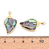 304 Stainless Steel Pave Natural Paua Shell Pendants STAS-N115-20B-G-3