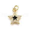 Brass Micro Pave Cubic Zirconia Pendants KK-K401-28G-2