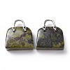 Natural Dragon Blood Jasper Brass Pendants KK-E274-01P-06-2