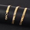 PVD Vacuum Plating 201 Stainless Steel Herringbone Chain Necklaces X-NJEW-M187-06G-4