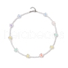 5Pcs 5 Colors Acrylic & Glass Seed Beaded Flower Necklaces for Women NJEW-JN05291-5