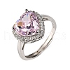 925 Sterling Silver Pave Cubic Zirconia Finger Rings RJEW-C138-01B-02-3