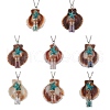 8Pcs 8 Styles Natural Scallop Shell & Dyed Synthetic Turquoise Starfish Pendant Necklaces NJEW-JN05225-2
