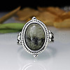 Oval Natural Labradorite Finger Rings WG970F5-05-4