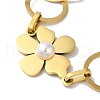 Flower & Heart 304 Stainless Steel Link Chain Bracelets for Women BJEW-I315-13G-2