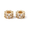 Brass Micro Pave Clear Cubic Zirconia Beads KK-E068-VC088-2