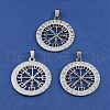 304 Stainless Steel Norse Viking Compass Amulet Pendants STAS-WH0029-32B-1