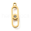 304 Stainless Steel Rhinestone Oval Pendants STAS-Q348-29G-1