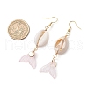 7 Pairs Natural Cowrie Shell Glass Dangle Earrings EJEW-JE06385-4