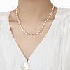 French Vintage Natural White Jade Bamboo & Stainless Steel Round Beaded Necklaces for Women KF2019-1