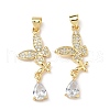 Brass Micro Pave Cubic Zirconia Pendants KK-Q068-07G-1