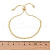 Long-Lasting Plated Brass Round Bead Slider Beacelets for Women Men BJEW-E089-01G-01-4