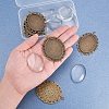 Oval Clear Glass Cabochon Cover DIY-PH0018-96AB-3