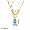 Hamsa Hand with Evil Eye Stainless Steel Enamel Pendant Necklaces & Charm Bracelets & Hoop Earrings Sets FS-WG4E92D-01-4