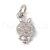 Brass Micro Pave Cubic Zirconia Charms ZIRC-F132-78P-1