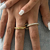 Stainless Steel Micro Pave Clear Cubic Zirconia Stacking Finger Rings FS-WGF4BA8-02-3