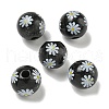 Printed Wood European Beads WOOD-G022-19E-1