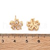 Flower Brass Micro Pave Cubic Zirconia Stud Earrings for Women EJEW-G428-28A-02-5