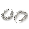 304 Stainless Steel Teardrop Hoop Earrings EJEW-B023-09P-2