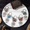 Halloween Tibetan Style Alloy Electroplate Glass Keychains KEYC-JKC01241-1