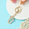 Golden Alloy Rhinestone Keychain KEYC-YW00105-21-1