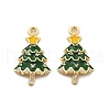 Christmas Theme Brass Micro Pave Cubic Zirconia Pendants KK-L228-30C-G-1