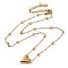 304 Stainless Steel Ball Chain Heart Pendant Necklaces for Women NJEW-K255-05G-2