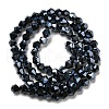 Opaque Solid Color Electroplate Glass Beads Strands EGLA-A039-P4mm-A17-2