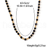 Black Faceted Cube Glass & Metal Beaded Necklaces for Women YD1543-4