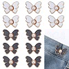 ARRICRAFT 12Pcs 2 Colors Butterfly Alloy Enamel with Plastic Pearl Adjustable Jean Button Pins FIND-AR0005-47-1
