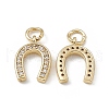 Brass Micro Pave Cubic Zirconia Charms KK-E068-VB278-1