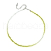 Faceted Rondelle Glass Beaded Necklace for Women NJEW-M208-01B-3