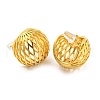 Ion Plating(IP) 304 Stainless Steel Hollow Round Stud Earrings EJEW-C068-04G-2