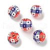 Printed Wood European Beads WOOD-G022-07B-1