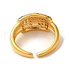 Brass Micro Pave Cubic Zirconia Cuff Rings for Women RJEW-G325-11E-GP-3