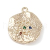 Brass Micro Pave Cubic Zirconia Pendants KK-Z075-14G-1