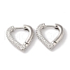 Brass Micro Pave Clear Cubic Zirconia Hoop Earrings for Women EJEW-A110-05P-2
