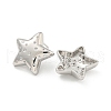 Rack Plating Brass Micro Pave Clear Cubic Zirconia Stud Earring EJEW-C102-07P-01-2