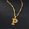 Brass Initial Pendant Necklaces FS-WG68BA5-16-1