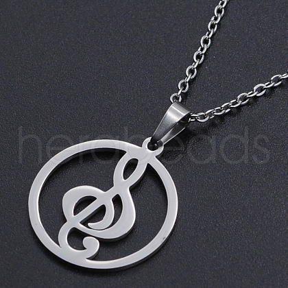 Non-Tarnish 201 Stainless Steel Pendant Necklaces NJEW-S105-JN530-45-1-1