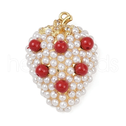 Brass Micro Pave Clear Cubic Zirconia Pendants KK-R224-01A-G-1