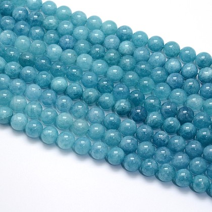 Natural Blue Quartz Beads Strands G-O047-07-8mm-1