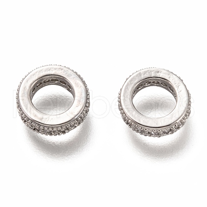 Brass Micro Pave Clear Cubic Zirconia Charms ZIRC-B002-41-01P-1