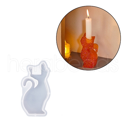 Lovely Cat Shape Candlestick Silicone Molds SIMO-C010-01B-1