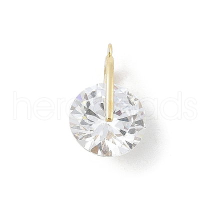 Rotatable Brass Micro Pave Cubic Zirconia Pendants KK-E791-18G-1
