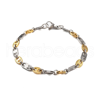 201 Stainless Steel Link Chain Bracelets BJEW-B078-140GP-1